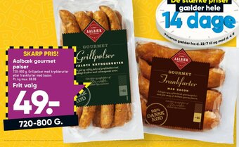 Bilka Aalbæk gourmet pølser tilbud