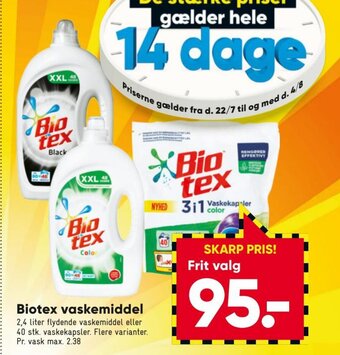 Bilka Biotex vaskemiddel tilbud