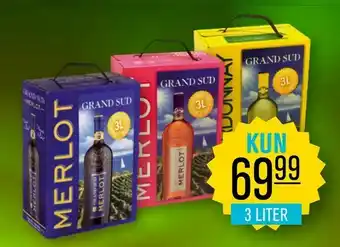 Priss Grand sud bib rødvin hvidvin rosé tilbud