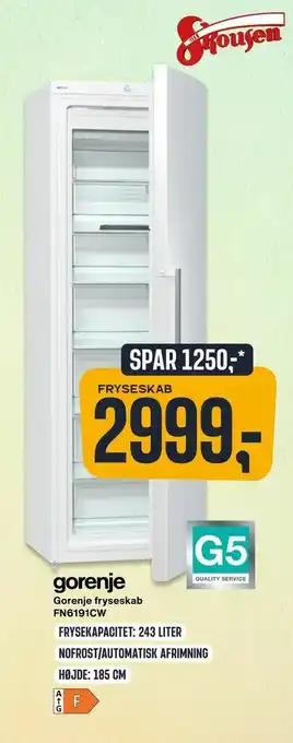 Skousen Gorenje fryseskab FN6191CW tilbud