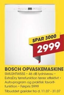 Punkt1 Bosch opvaskemaskine tilbud