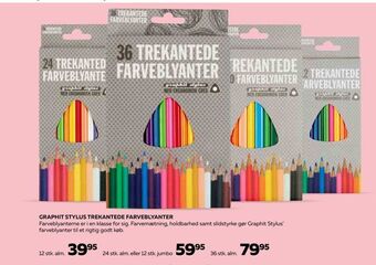 Bog & idé Graphit stylus trekantede farveblyanter tilbud