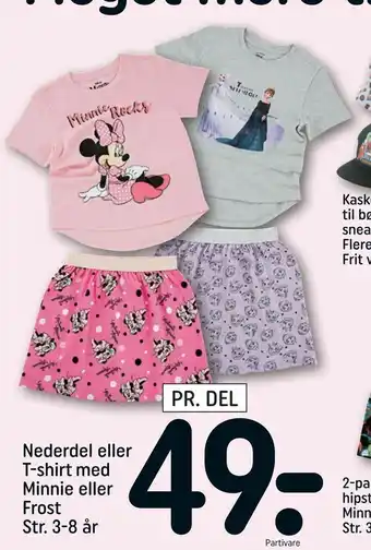 Nederdel eller T-shirt med Minnie eller Frost Str. 3-8 år