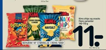 REMA 1000 Kims chips og snacks tilbud