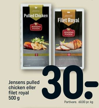 REMA 1000 Jensens pulled chicken eller filet royal tilbud