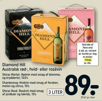 REMA 1000 Diamond Hill Australsk rød-, hvid- eller rosévin tilbud