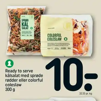 REMA 1000 Ready to serve kålsalat med sprøde rødder eller colorful coleslaw tilbud