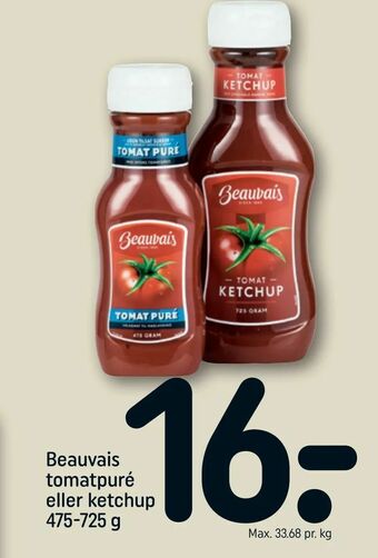 REMA 1000 Beauvais tomatpuré eller ketchup tilbud