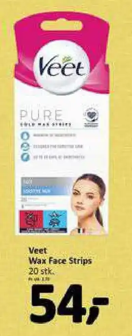 Normal Veet wax face strips tilbud