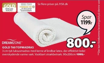 JYSK DREAMZONE gold T60 topmadras tilbud