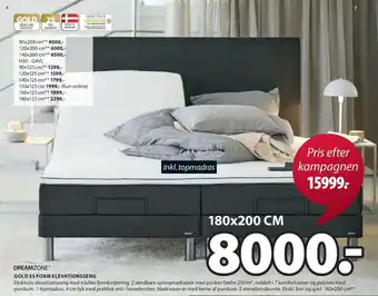 JYSK DREAMZONE gold E5 foam elevationsseng tilbud