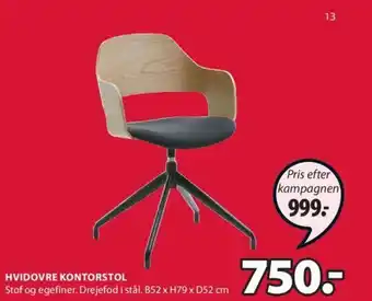 JYSK Hvidovre kontorstol tilbud