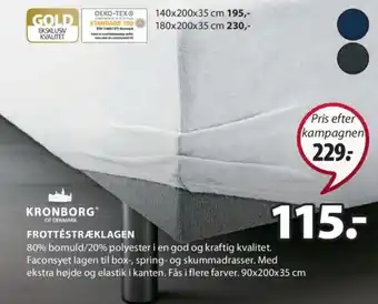 JYSK KRONBORG frottéstræklagen tilbud