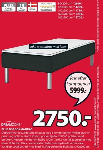 JYSK DREAMZONE plus B60 boxmadras tilbud