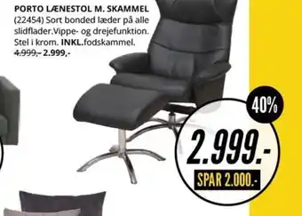 Porto lænestol m. skammel