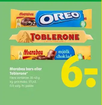 Coop 365 Marabou bars eller toblerone tilbud