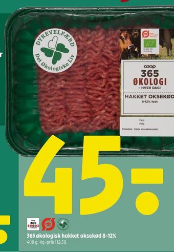 Coop 365 365 økologisk hakket oksekød 8-12% tilbud