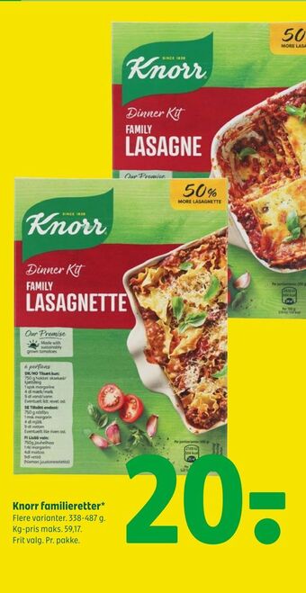 Coop 365 Knorr familieretter tilbud