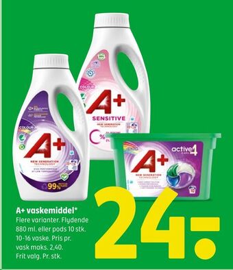 Coop 365 A+ vaskemiddel tilbud