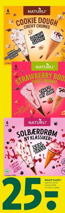 Coop 365 Naturli' isvafler tilbud