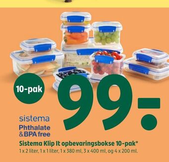 Coop 365 Sistema klip it opbevaringsbokse 10-pak tilbud