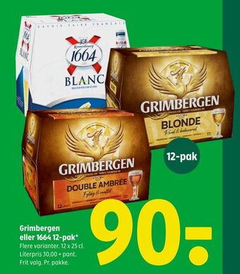 Coop 365 Grimbergen eller 1664 12-pak tilbud
