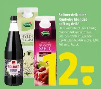 Coop 365 Solbær drik eller rynkeby blandet saft og drik tilbud