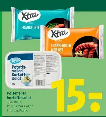 Coop 365 Pølser eller kartoffelsalat tilbud