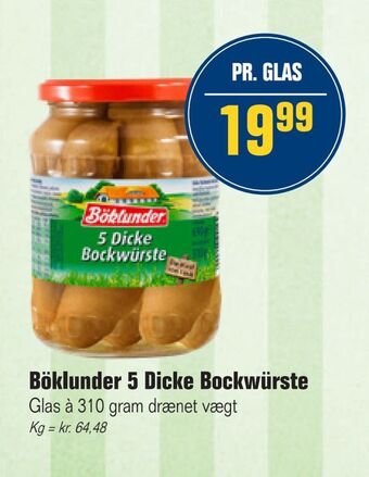 Otto Duborg Böklunder 5 dicke bockwürste tilbud