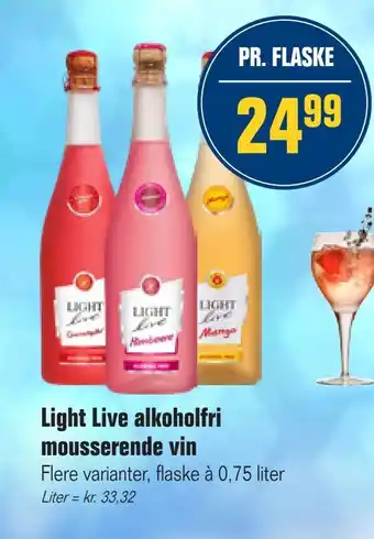 Light live alkoholfri mousserende vin