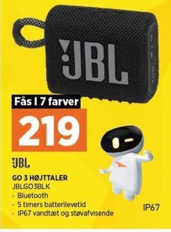 Power JBL Go 3 Højttaler tilbud