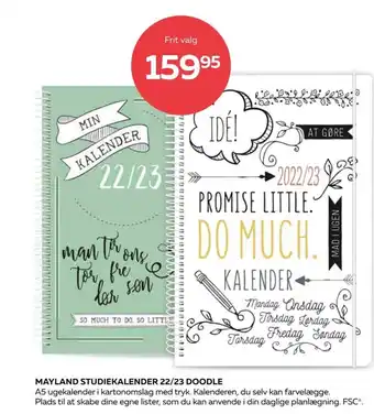 Bog & idé Mayland Studiekalender 22/23 Doodle tilbud