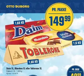Otto Duborg Daim xl, marabou xl el. toblerone xl tilbud