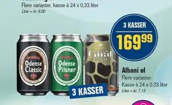 Otto Duborg Albani øl 3 ks. tilbud