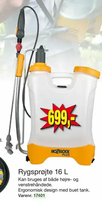 Harald Nyborg Rygsprøjte 16 L tilbud