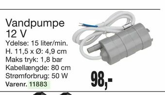 Harald Nyborg Vandpumpe 12 V tilbud