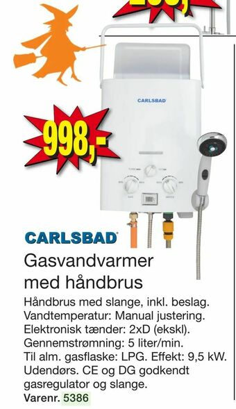 Harald Nyborg Gasvandvarmer med håndbrus tilbud