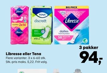 Kvickly Libresse eller tena tilbud