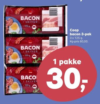 Kvickly Coop bacon 3-pak tilbud