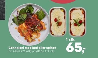 Kvickly Canneloni med kød eller spinat tilbud