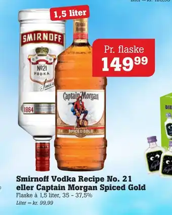 Poetzsch Padborg Smirnoff vodka recipe no. 21 eller captain morgan spiced gold tilbud