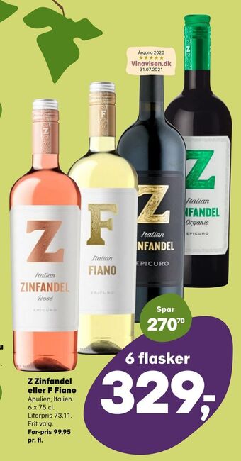 SuperBrugsen Z zinfandel eller f fiano tilbud