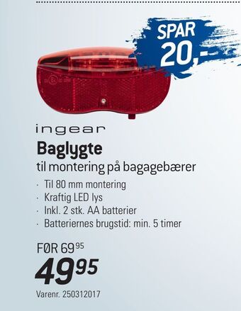 Thansen Baglygte tilbud