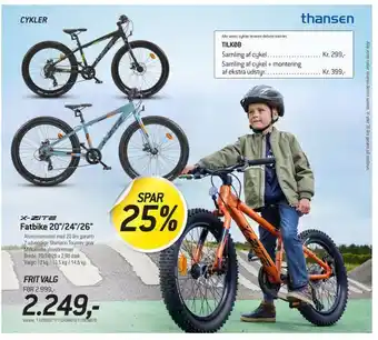 Thansen Fatbike 20"/24"/26" tilbud