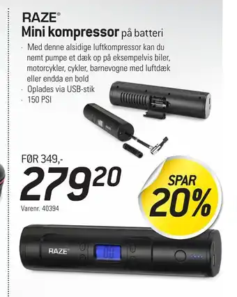 Thansen Mini kompressor på batteri tilbud