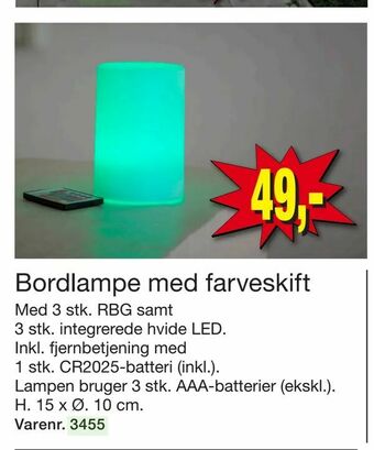Harald Nyborg Bordlampe med farveskift tilbud
