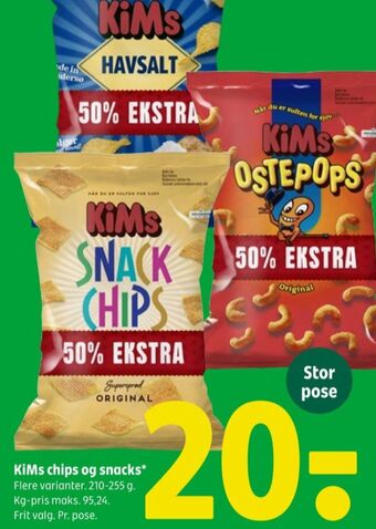 Coop 365 Kims chips tilbud
