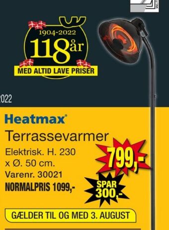 Harald Nyborg Heatmax terrassevarmer tilbud