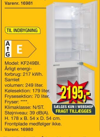Harald Nyborg Wasco køle/fryseskab tilbud