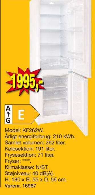 Wasco køle/fryseskab